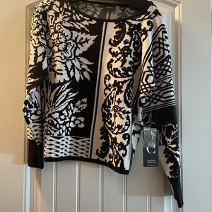 Cyrus Black and White Crew Neck Sweater